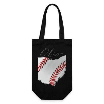 Ohio (États-Unis) | Vrai baseball | Script de carte - Sac à bouteille - noir - Devant