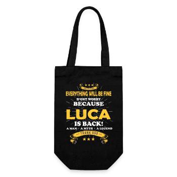 Everything will be fine Luca Is back - Geschenkbeutel für Flaschen - Schwarz - Vorne