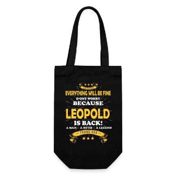 Everything will be fine Leopold Is back - Geschenkbeutel für Flaschen - Schwarz - Vorne