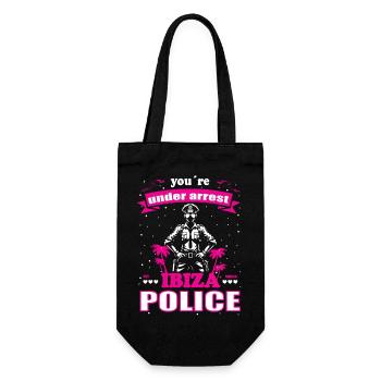 Fun Ibiza Police Holidays - Balearic Island - Gift Bag for Bottles - black - Front