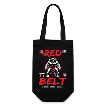 Red Belt in Martial Arts Design - Red Belt - Gift Bag for Bottles - black - Front