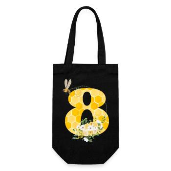 8th Anniversary Bee - Gift Bag for Bottles - black - Front