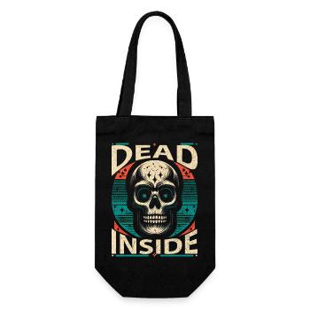 Dead Inside Skull Design Exklusiver Vintage Rock - Geschenkbeutel für Flaschen - Schwarz - Vorne