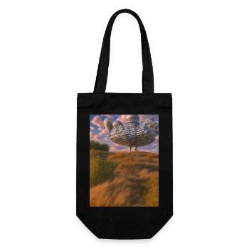 Vol en montgolfière dans une ville futuriste - Sac à bouteille - noir - Devant