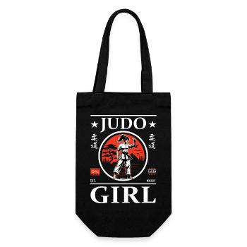 Judo Girl – Meisterin im Judo - Geschenkbeutel für Flaschen - Schwarz - Vorne