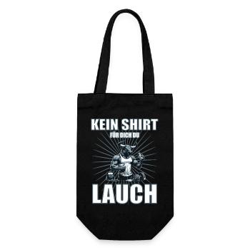 Funny Leek Design with Bodybuilder Bull - Gift Bag for Bottles - black - Front