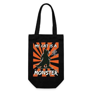 Funny Cat Design: My Cat is a Monster - Gift Bag for Bottles - black - Front