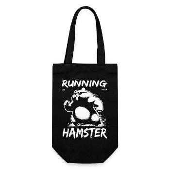 Funny Running Hamster Design: Always on the Move - Gift Bag for Bottles - black - Front