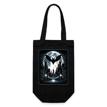 Fledermaus, Halloween, Vollmond - Geschenkbeutel für Flaschen - Schwarz - Vorne