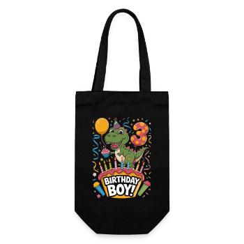 Dinosaur 3rd Birthday Birthday Boy 3 - Gift Bag for Bottles - black - Front