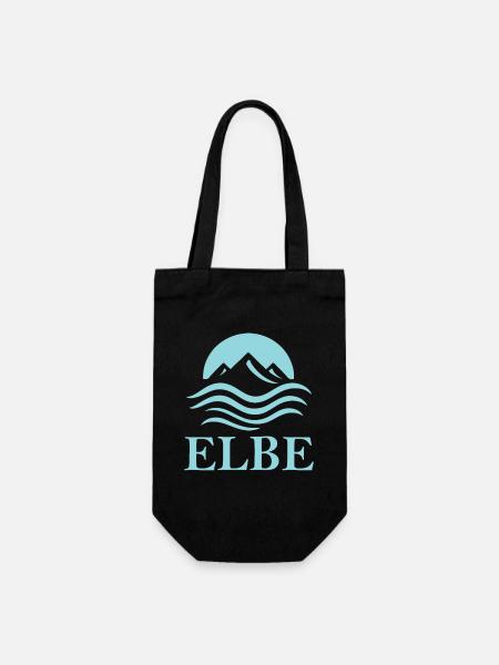 Elbe – Fluss der Hansestädte und Natur - Geschenkbeutel für Flaschen - Schwarz