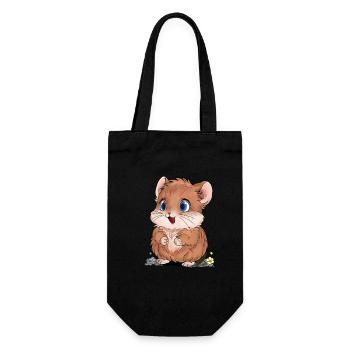 Cheerful hamster - Gift Bag for Bottles - black - Front