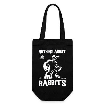 Nothing About Rabbits – Strong Rabbit Design - Gift Bag for Bottles - black - Front