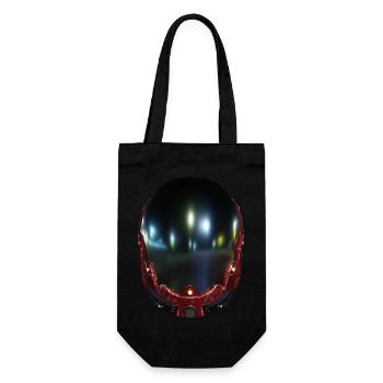 Astronaut Futuristischer Helm - Geschenkbeutel für Flaschen - Schwarz - Vorne