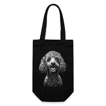 Poodle Portrait Dog Dog Small Poodle - Gift Bag for Bottles - black - Front