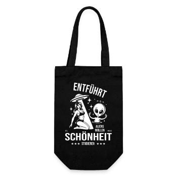 UFO – Schönheit entführt - Geschenkbeutel für Flaschen - Schwarz - Vorne