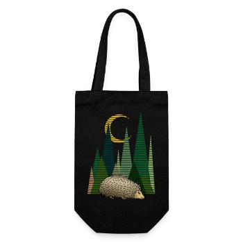 Igel - Geschenkbeutel für Flaschen - Schwarz - Vorne