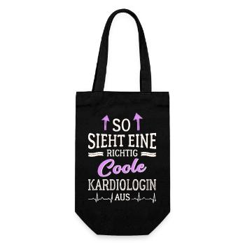So sieht eine richtig coole Kardiologin aus Ärztin - Geschenkbeutel für Flaschen - Schwarz - Vorne
