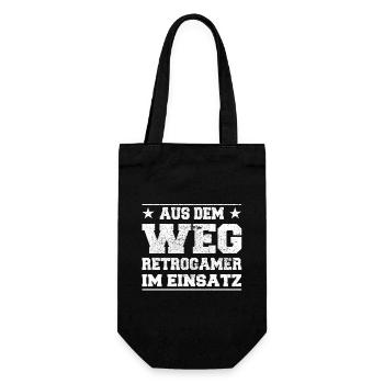 Out of the Way Retrogamer in Action Design - Gift Bag for Bottles - black - Front