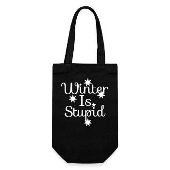 Winter IS stupid - Gift Bag for Bottles - black - Front
