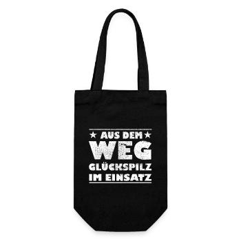 Out of the Way Lucky Guy in Action Design - Gift Bag for Bottles - black - Front
