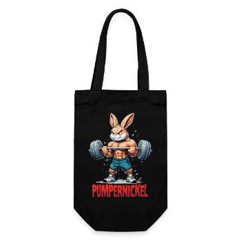 Pumpernickel - Rabbit in strength training - Gift Bag for Bottles - black - Front