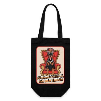 Doberman You Take The Sofa I Take The Throne Dog - Gift Bag for Bottles - black - Front