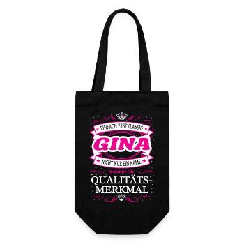 Qualitätsmerkmal Gina einfach Erstklassig Outfit - Geschenkbeutel für Flaschen - Schwarz - Vorne