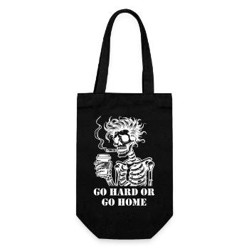 Go Hard or go Home - Geschenkbeutel für Flaschen - Schwarz - Vorne