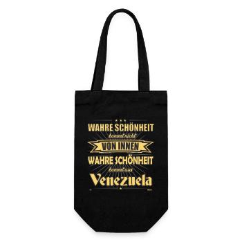 Wahre Schönheit kommt aus Venezuela Design - Geschenkbeutel für Flaschen - Schwarz - Vorne