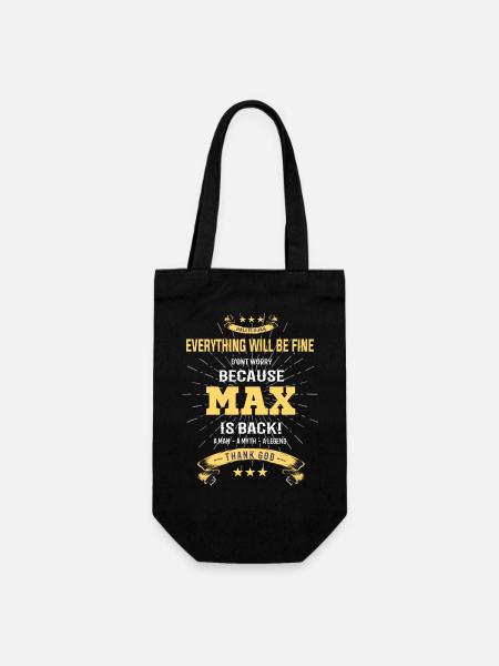 Everything will be fine Max Is back - Geschenkbeutel für Flaschen - Schwarz