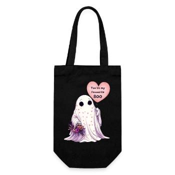 Valentinstags Geist | Niedlich | Geschenk - Geschenkbeutel für Flaschen - Schwarz - Vorne