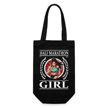 Half Marathon Girl – Run with heart and power - Gift Bag for Bottles - black - Front