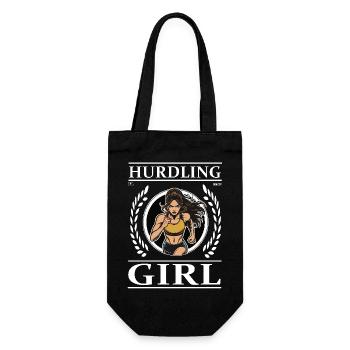 Hürdenlauf Girl – Spring über jedes Hindernis! - Geschenkbeutel für Flaschen - Schwarz - Vorne