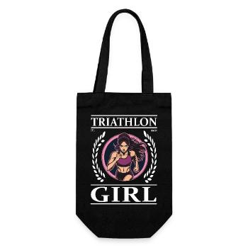Triathlon Girl – Für die Ausdauersportlerin - Geschenkbeutel für Flaschen - Schwarz - Vorne