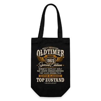 Oldtimer 1965 Jahrgang geboren Geburtstag Geschenk - Geschenkbeutel für Flaschen - Schwarz - Vorne