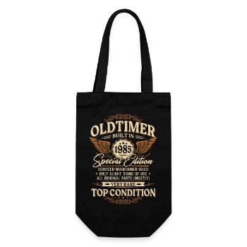 Oldtimer 1985 Jahrgang geboren Geburtstag Geschenk - Geschenkbeutel für Flaschen - Schwarz - Vorne
