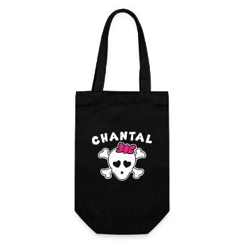 Piratin Chantal Design für Mädchen und Frauen - Geschenkbeutel für Flaschen - Schwarz - Vorne