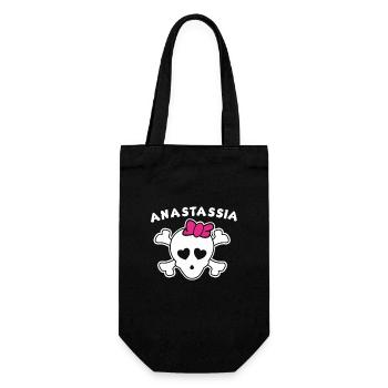 Piratin Anastasia Design für Mädchen und Frauen - Geschenkbeutel für Flaschen - Schwarz - Vorne