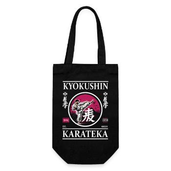 Kyokushin Karateka – Weg zur ultimativen Disziplin - Geschenkbeutel für Flaschen - Schwarz - Vorne