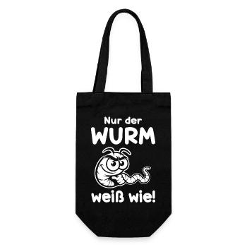 Only the Worm Knows How - Funny Frog Worm Design - Gift Bag for Bottles - black - Front