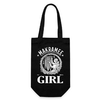 Macrame Girl – Pour la femme avec le grand passe-temps - Sac à bouteille - noir - Devant