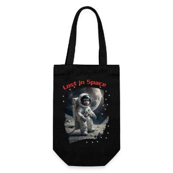 Lost in Space - Affe als Astronaut - Geschenkbeutel für Flaschen - Schwarz - Vorne