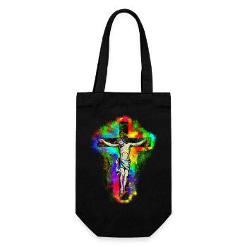 Jesus Christ Cross - Gift Bag for Bottles - black - Front