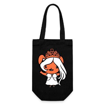 Bunny Princess Queen Crown Waving Pretty Hair - Gift Bag for Bottles - black - Front