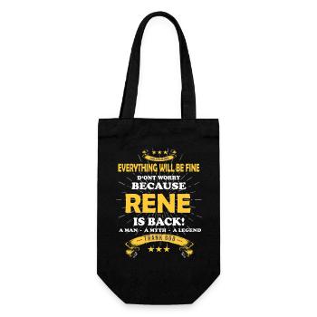 Everything will be fine Rene Is back - Geschenkbeutel für Flaschen - Schwarz - Vorne