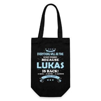 Everything will be fine Lukas Is back - Geschenkbeutel für Flaschen - Schwarz - Vorne
