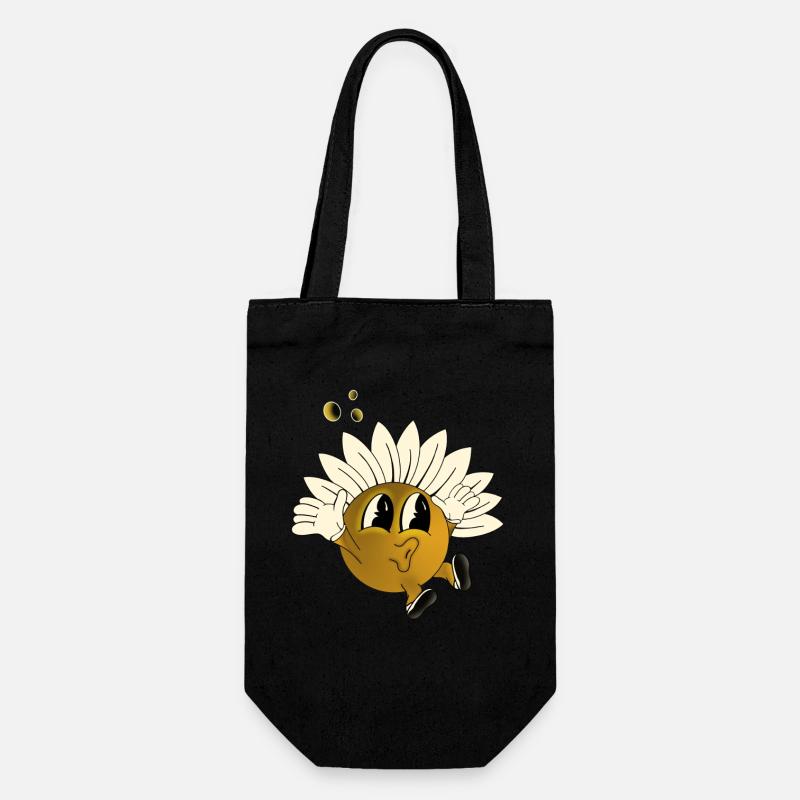 Jumping Flower - Gift Bag for Bottles - black