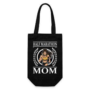 Half marathon mother – Proud, strong, persevering! - Gift Bag for Bottles - black - Front