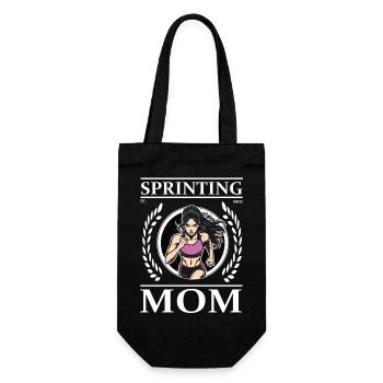 Sprinting Mom – Mother and Sprinter - Gift Bag for Bottles - black - Front